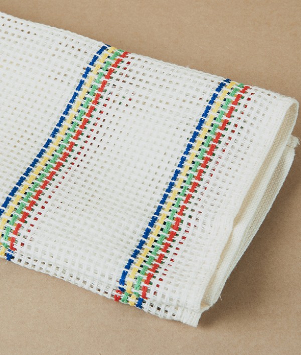 European Linen Open-Weave Dish Cloth, Rainbow Stripe