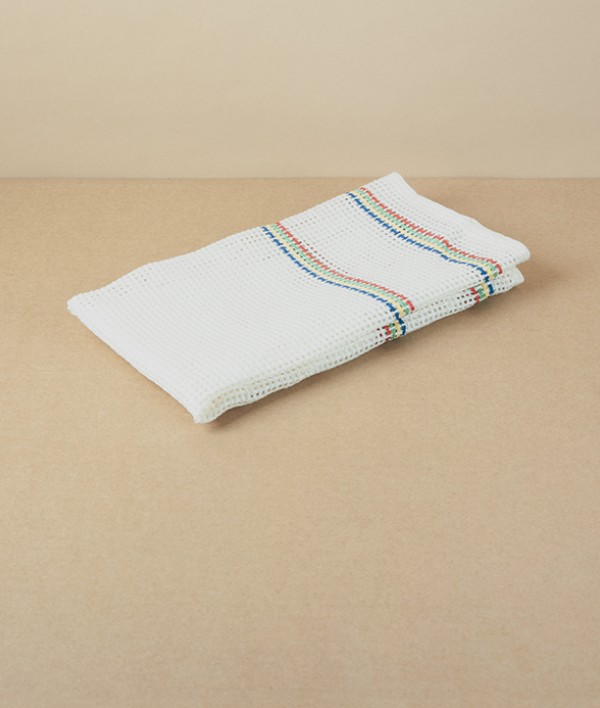 European Linen Open-Weave Dish Cloth, Rainbow Stripe