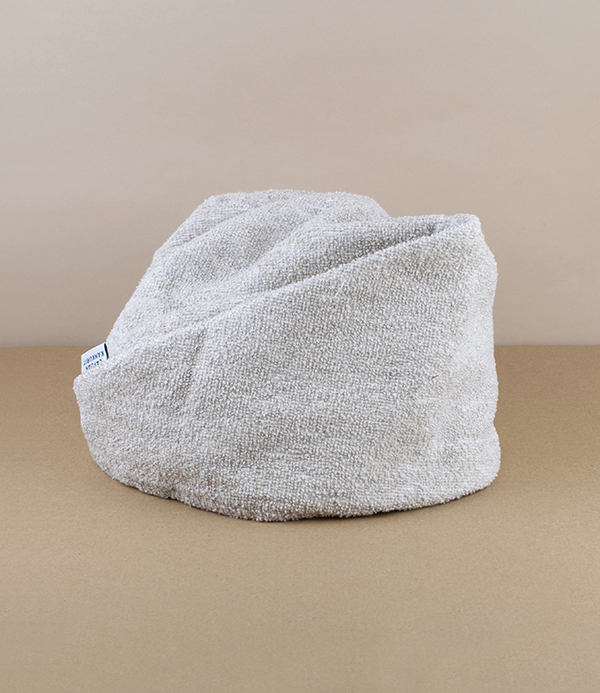 Finnish Linen Hair Wrap with Wooden Button, Natural