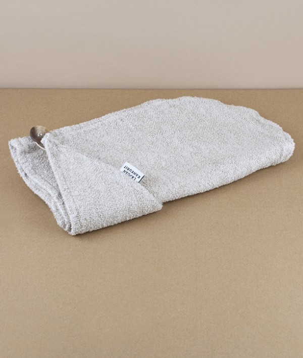 Finnish Linen Hair Wrap with Wooden Button, Natural