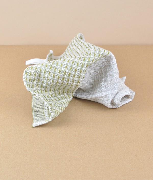 Finnish Linen & Tencel Washcloth, Linen/Olive
