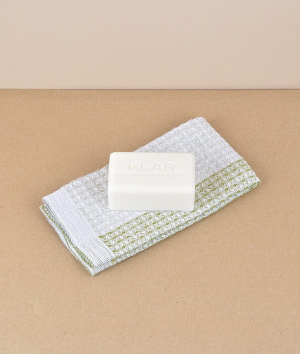 Finnish Linen & Tencel Washcloth, Linen/Olive