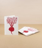 Linocut Greetings Cards, Set of 4, ‘Beetroot’