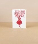 Linocut Greetings Cards, Set of 4, ‘Beetroot’