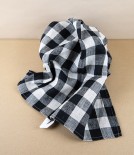 Lithuanian Linen Check Kitchen Towel, Black