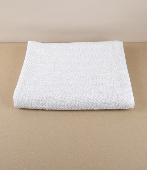 Lithuanian Cotton Bath Towel with Herringbone Weave