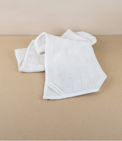 Lithuanian Cotton Hand Towel with Herringbone Weave