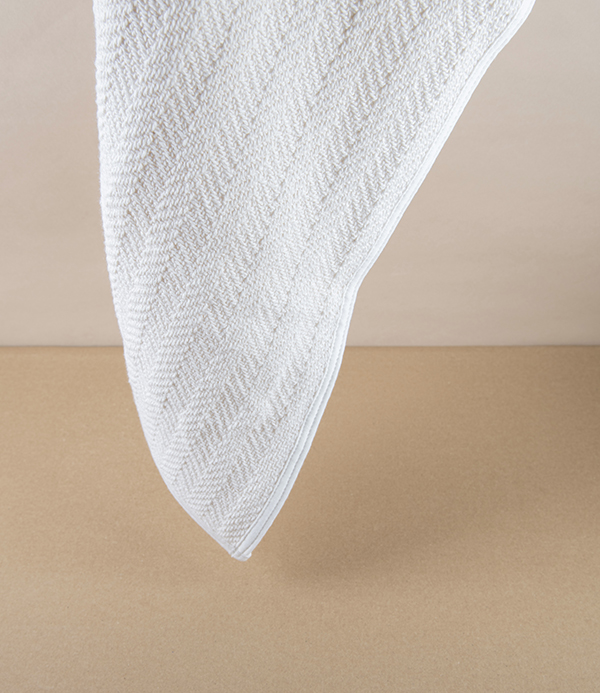 Lithuanian Cotton Hand Towel with Herringbone Weave