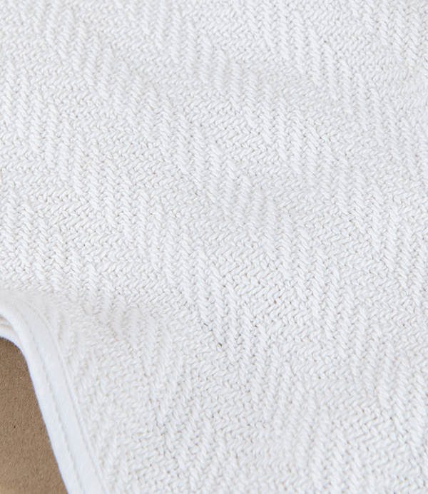 Lithuanian Cotton Bath Towel with Herringbone Weave