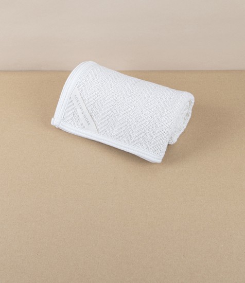 Lithuanian Cotton Wash Cloth with Herringbone Weave