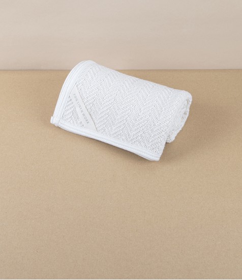 Lithuanian Cotton Wash Cloth with Herringbone Weave
