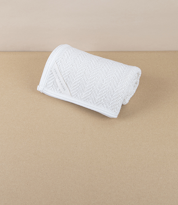 Lithuanian Cotton Wash Cloth with Herringbone Weave
