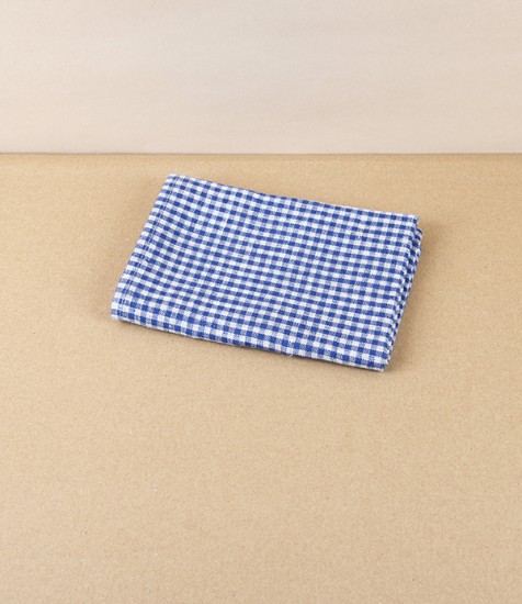 Lithuanian Linen Gingham Kitchen Towel, Blueberry
