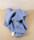 Lithuanian Linen Gingham Kitchen Towel, Blueberry