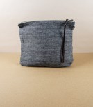 Lithuanian Linen Zippered Pouch, Herringbone