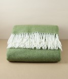 All-Finnish Herringbone Weave Wool Blanket, Olive