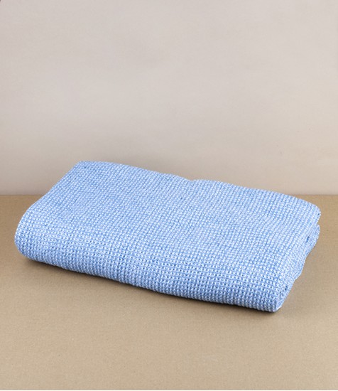 Finnish Linen & Tencel Bath Towel, Rainy Blue