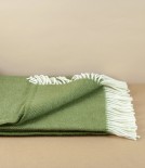 All-Finnish Herringbone Weave Wool Blanket, Olive