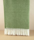 All-Finnish Herringbone Weave Wool Blanket, Olive