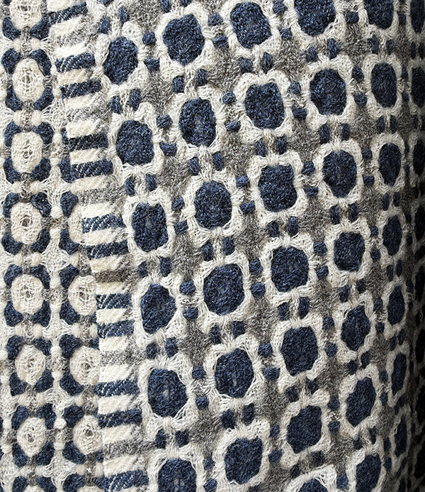 Finnish 'Corona' Wool Blanket, Grey & Rainy Blue