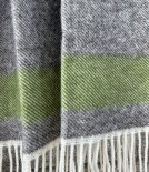 Finnish 'Lakeus' Wool Blanket, Nature's Brown & Olive Stripe