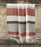 Finnish 'Lakeus' Wool Blanket, Grey & Cinnamon Stripe