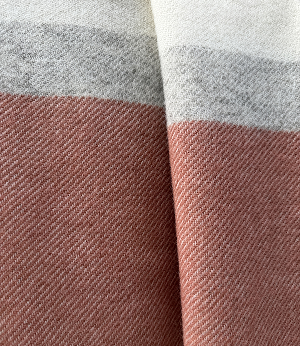 Finnish 'Lakeus' Wool Blanket, Grey & Cinnamon Stripe