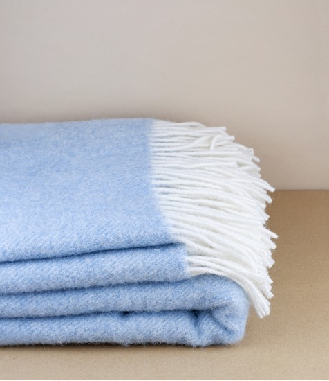 Finnish Wool 'Arvo' Blanket, Natural Woad