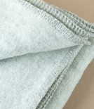 Finnish Thick Wool Blanket with Stripes, Light Grey & Green