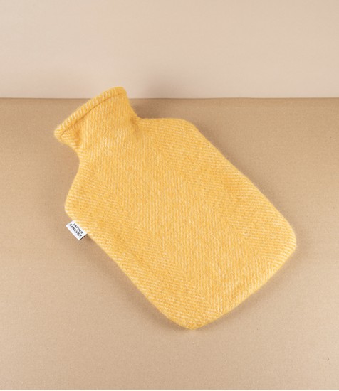 Finnish Wool 'Arvo' Hot Water Bottle, Coffee Dyed Orange