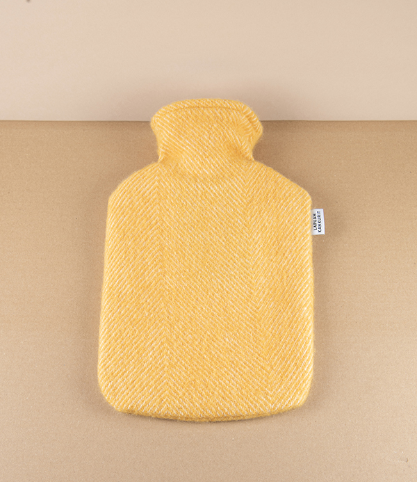 Finnish Wool 'Arvo' Hot Water Bottle, Coffee Dyed Orange