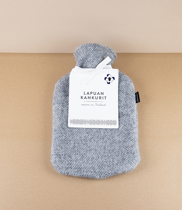 Finnish Wool 'Arvo' Hot Water Bottle, Melange Grey