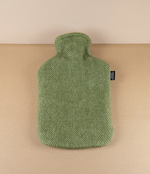 Finnish Wool 'Arvo' Hot Water Bottle, Olive