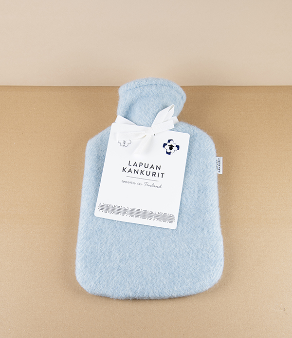 Finnish Wool 'Arvo' Hot Water Bottle, Natural Dyed Woad