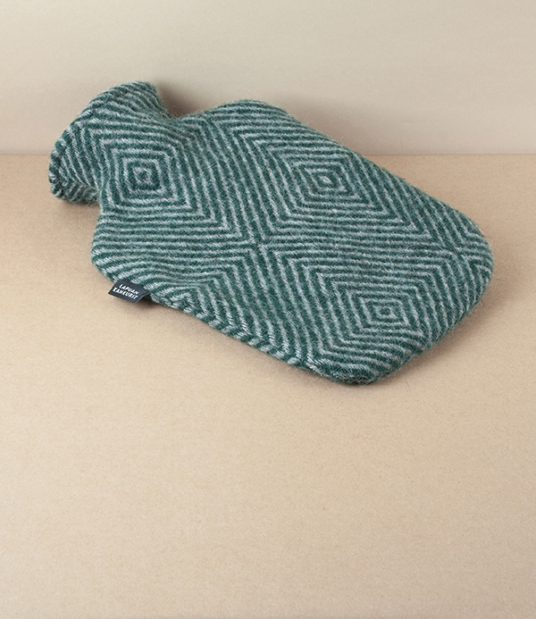 Finnish Wool Covered Hot Water Bottle, Green / Grey