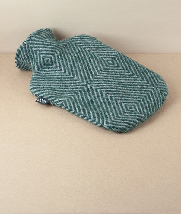 Finnish Wool Covered Hot Water Bottle, Green / Grey