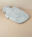 Finnish Wool Covered Hot Water Bottle, Grey / White