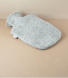 Finnish Wool Covered Hot Water Bottle, Grey / White