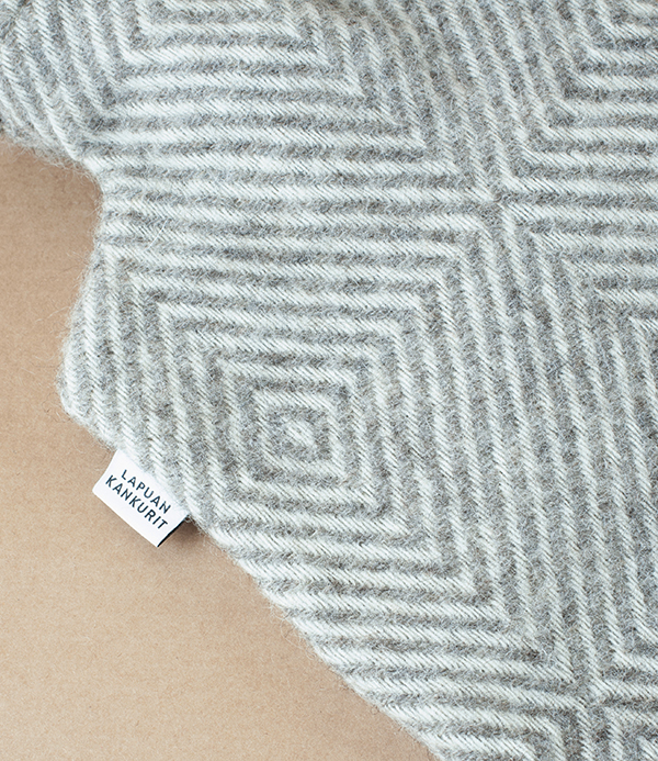 Finnish Wool Covered Hot Water Bottle, Grey / White