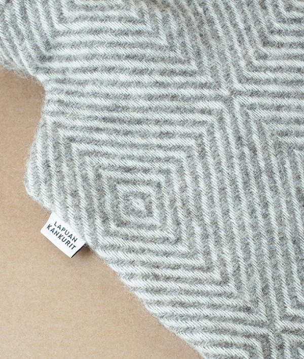 Finnish Wool Covered Hot Water Bottle, Grey / White