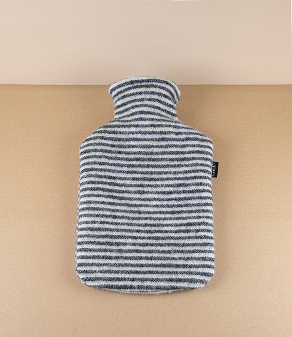 Finnish Wool 'Katti' Hot Water Bottle, Black Stripe