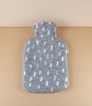 Finnish Wool ‘Pyry’ Hot Water Bottle, Grey & White