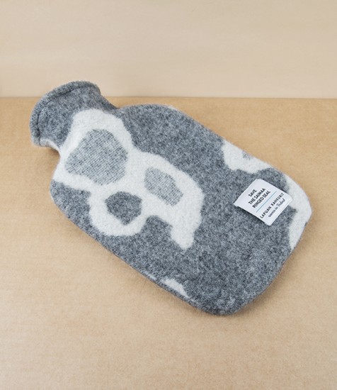 Finnish Wool 'Saimaannorppa' Hot Water Bottle, White Grey