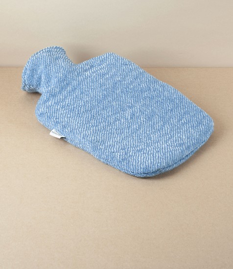 Finnish Wool Covered Hot Water Bottle, Rainy Blue