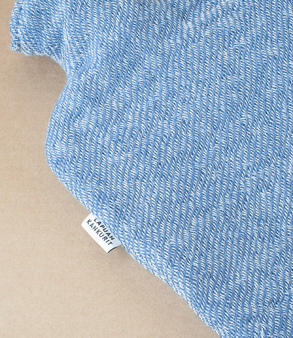 Finnish Wool Covered Hot Water Bottle, Rainy Blue