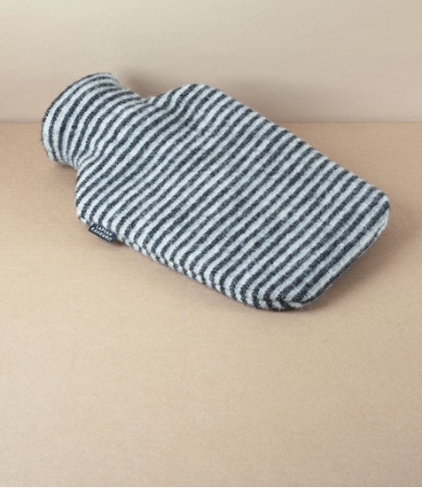 Finnish Wool Covered Hot Water Bottle, Black/Grey