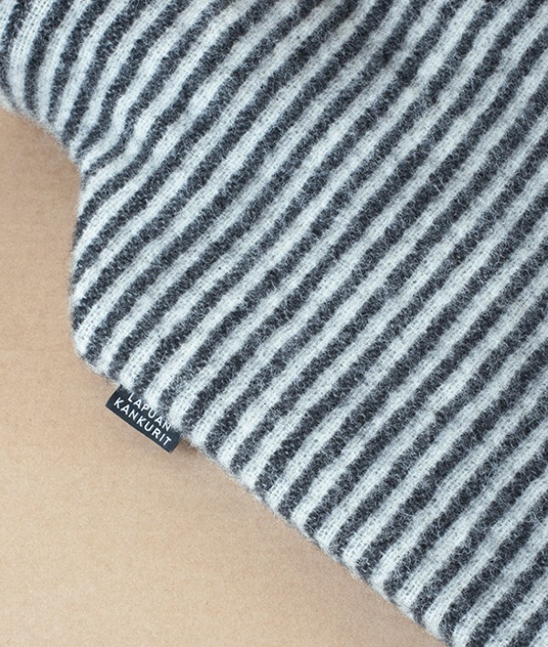 Finnish Wool Covered Hot Water Bottle, Black/Grey