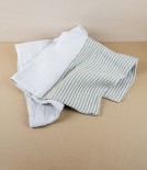 Finnish Linen 'Kaisla' Cushion Cover, Olive & Natural