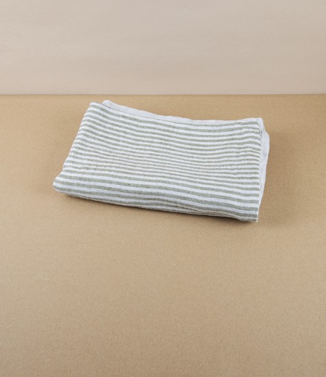 Finnish Linen 'Kaisla' Cushion Cover, Olive & Natural