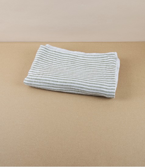 Finnish Linen 'Kaisla' Cushion Cover, Olive & Natural